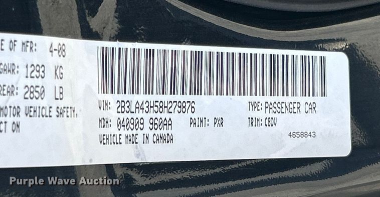 image for item ET3382 2008 Dodge Charger 