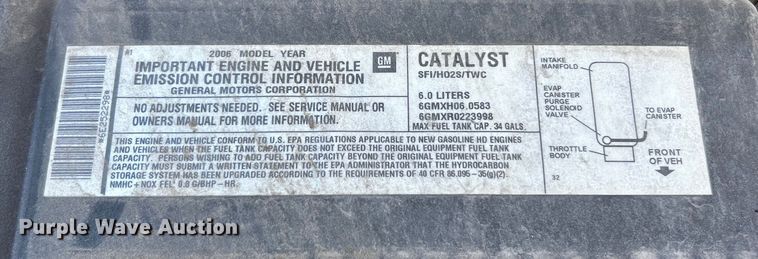 image for item ET3383 2006 Chevrolet Silverado 2500 HD Ext. Cab pickup truck