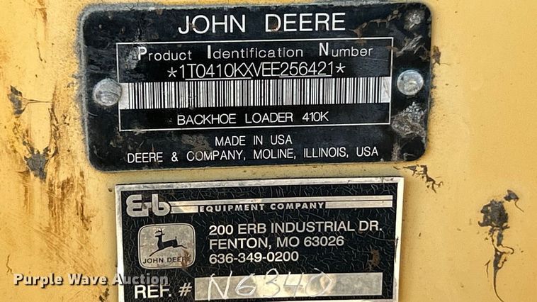image for item ET3384 2014 John Deere 410K backhoe