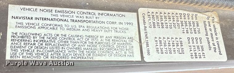 image for item ET7110 1992 International 4700 dump truck