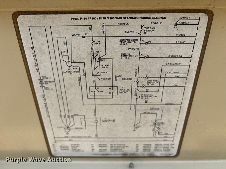 image for item ET7111 1998 Ingersoll Rand P100WJD air compressor