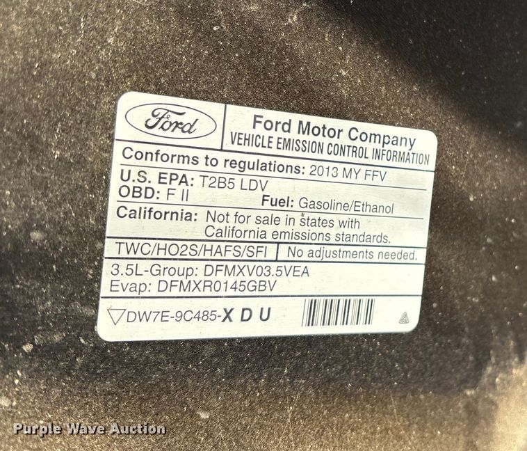 image for item ET7154 2013 Ford Taurus Police Interceptor 