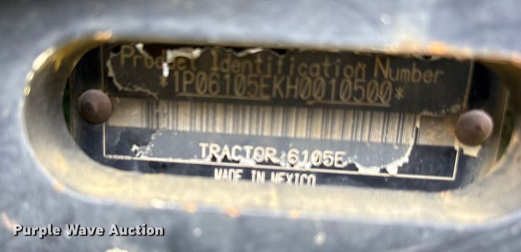 image for item ET7190 2017 John Deere 6105E MFWD tractor