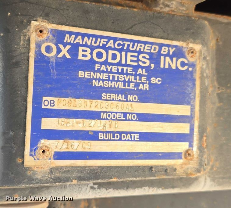 image for item EU3869 2009 Mack Granite dump truck