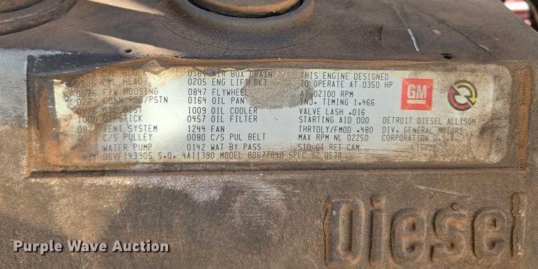 image for item EU3879 1986 Pierce Arrow pumper fire truck