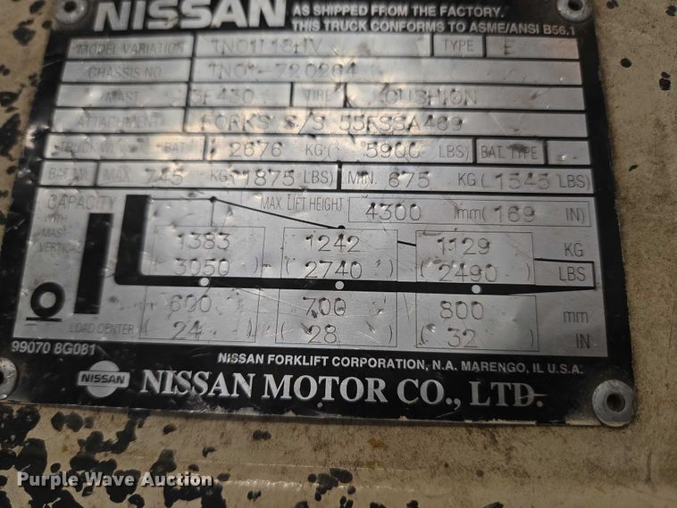 image for item EU3915 Nissan TN01L18HV forklift