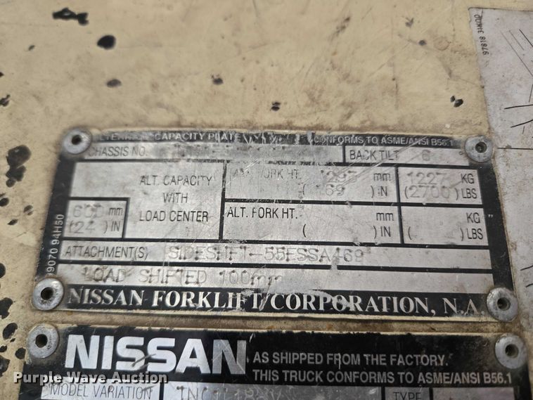 image for item EU3915 Nissan TN01L18HV forklift