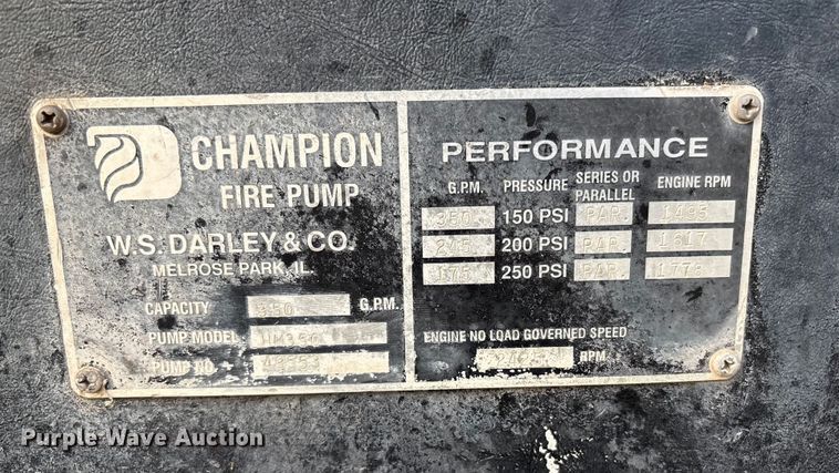 image for item EU4603 2002 International 4800 pumper fire truck