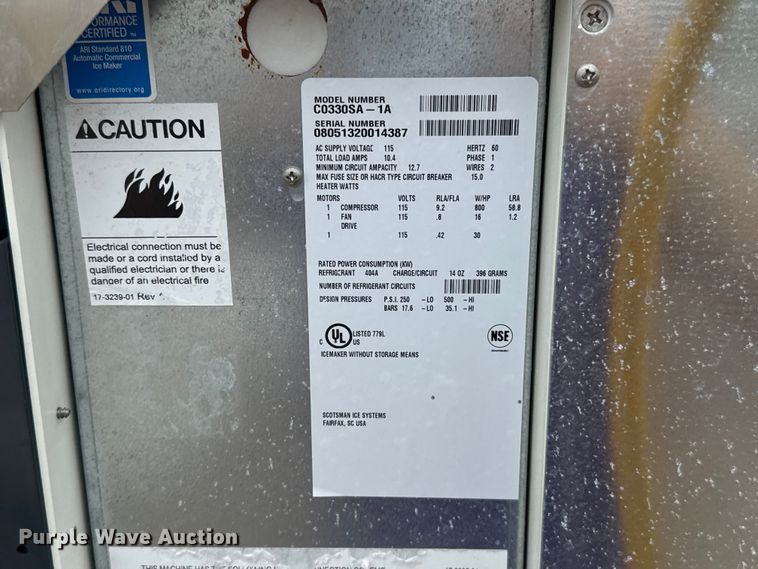 image for item EU5037 Scotsman C0330SA-1A ice machine