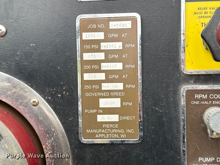 image for item EU5081 1990 GMC C7D  pumper fire truck