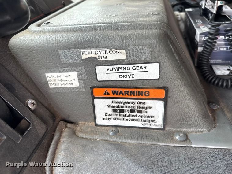 image for item EU5082 2000 E-One pumper fire truck