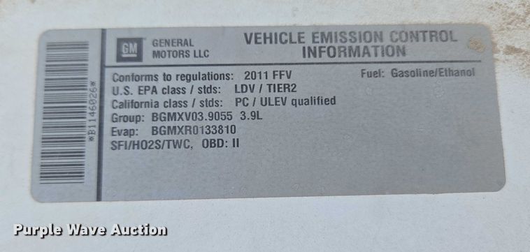 image for item EU5103 2011 Chevrolet Impala Police 