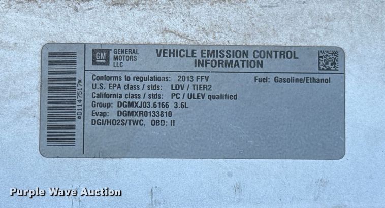 image for item EU5104 2013 Chevrolet Impala Police 