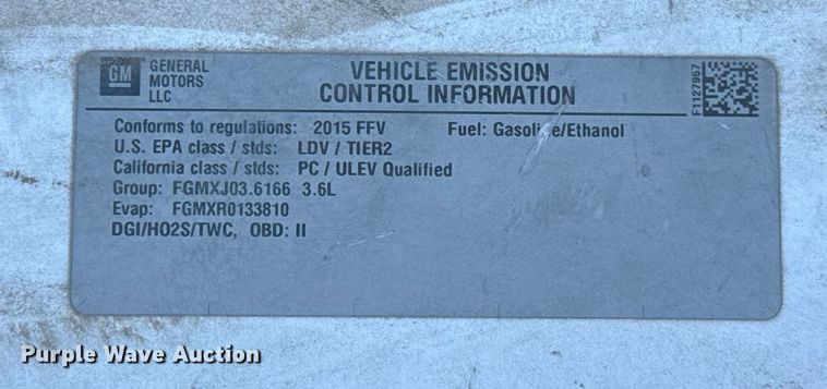 image for item EU5107 2015 Chevrolet Impala Police 