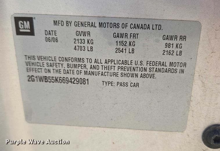 image for item EU5109 2006 Chevrolet Impala 