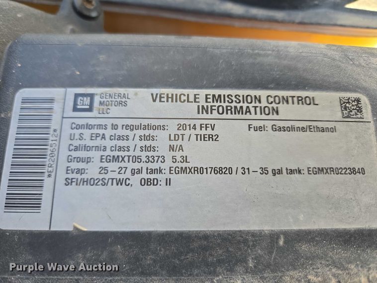 image for item EU5112 2014 Chevrolet Tahoe Police SUV