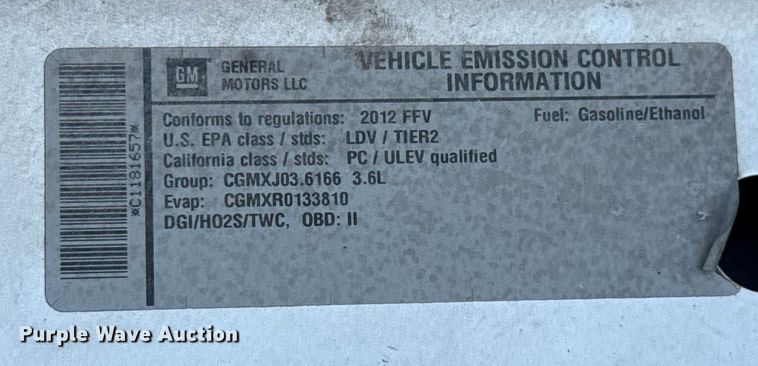 image for item EU5113 2012 Chevrolet Impala Police 