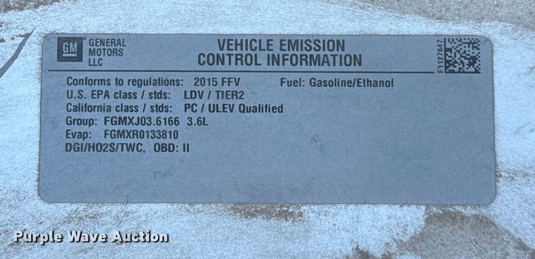 image for item EU5114 2015 Chevrolet Impala Police 