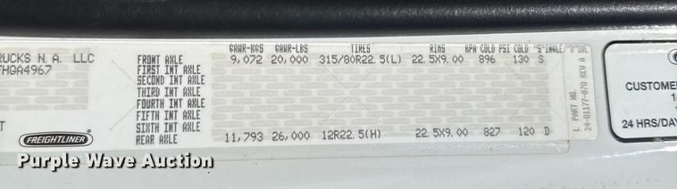 image for item EU5117 2015 Freightliner 114SD sewer jetter truck