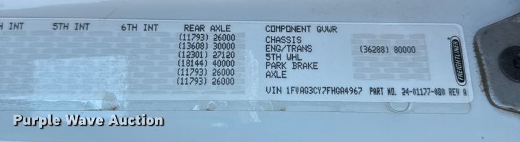 image for item EU5117 2015 Freightliner 114SD sewer jetter truck