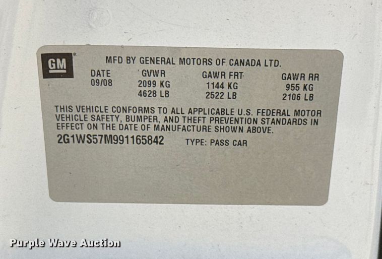 image for item EU5119 2009 Chevrolet Impala Police 