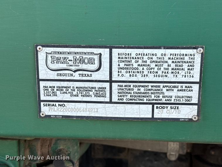 image for item EU5126 2012 Crane Carrier Low Entry refuse truck