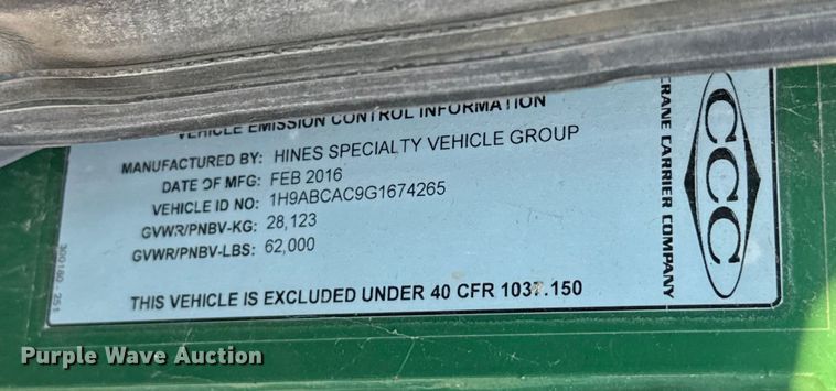 image for item EU5129 2016 Crane Carrier Low Entry refuse truck