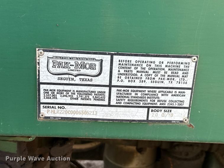 image for item EU5133 2013 Crane Carrier Low Entry refuse truck