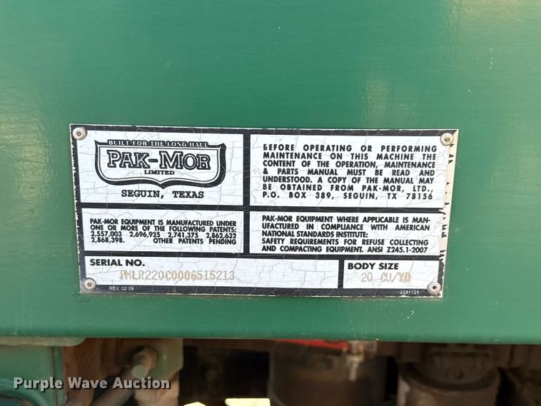 image for item EU5135 2013 Crane Carrier Low Entry refuse truck