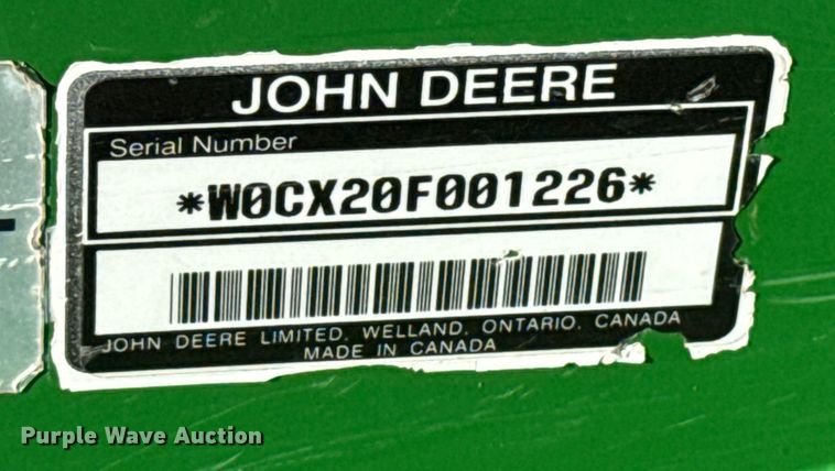 image for item EU5138 John Deere CX20 batwing rotary mower