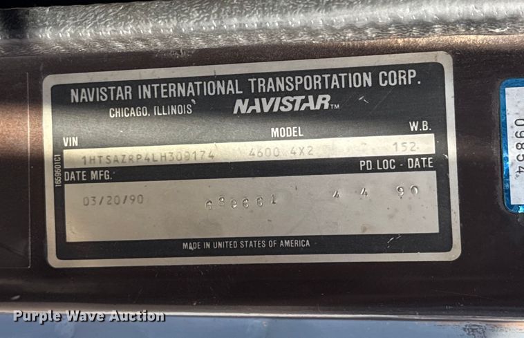 image for item EU5139 1990 International 4600 dump truck