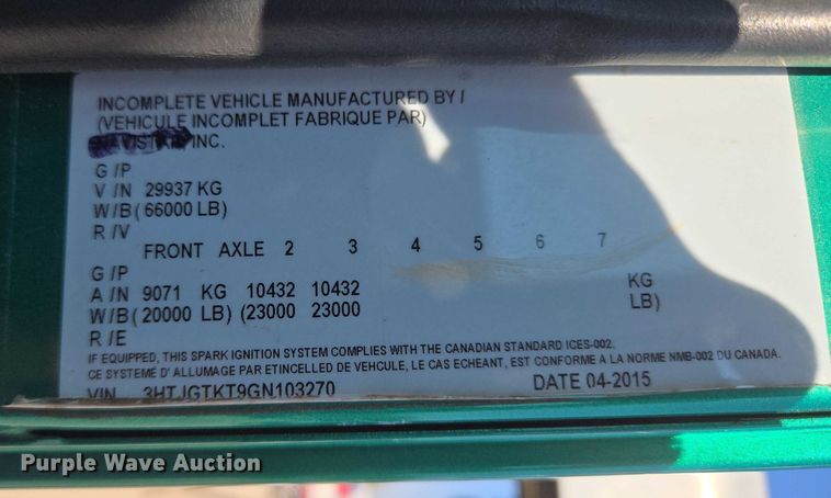 image for item EU5143 2016 Caterpillar CF7AA roll-off container truck