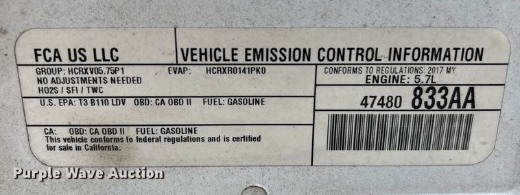 image for item EU7019 2017 Dodge Charger Police 