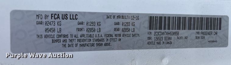 image for item EU7019 2017 Dodge Charger Police 