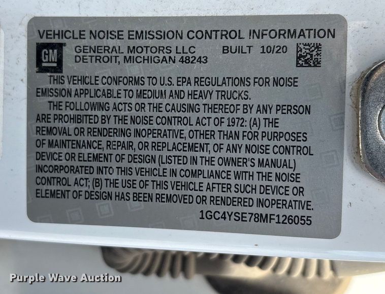 image for item EV2506 2021 Chevrolet Silverado 3500HD Crew Cab utility bed pickup truck