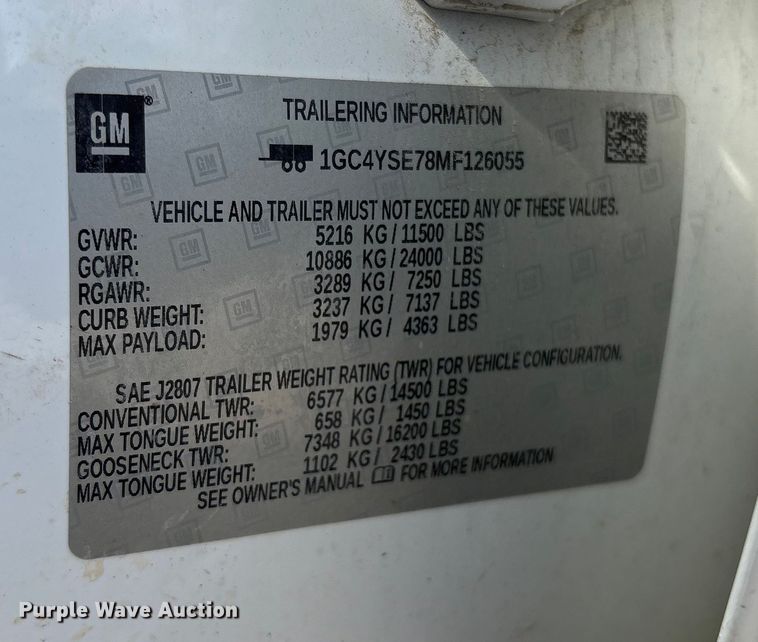 image for item EV2506 2021 Chevrolet Silverado 3500HD Crew Cab utility bed pickup truck