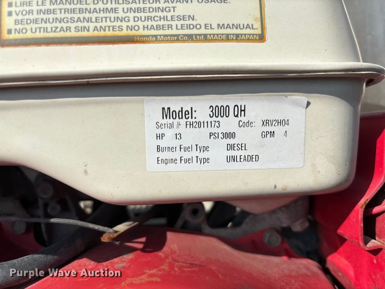 image for item EV3110 Cam Spray 3000QH hot pressure washer