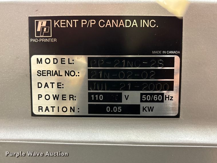image for item EV3145 Kent PP-21NC-2S pad printer