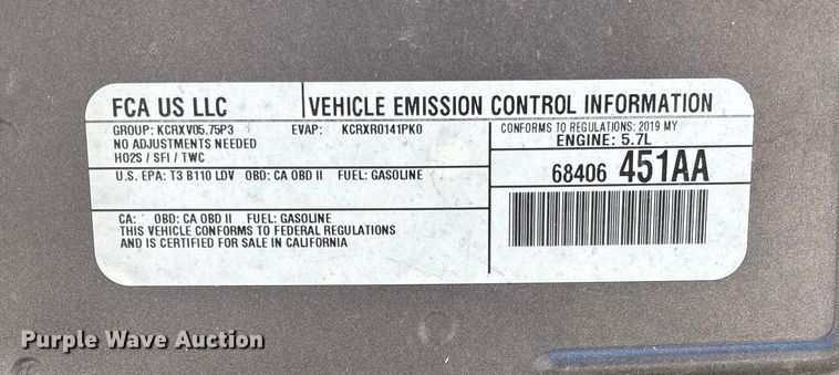 image for item EV3209 2019 Dodge Charger Police 