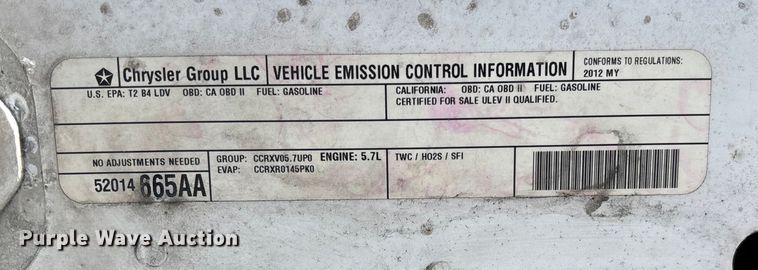 image for item EV3211 2012 Dodge Charger Police 