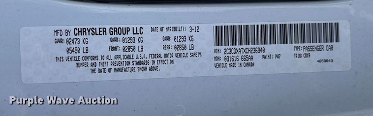 image for item EV3211 2012 Dodge Charger Police 