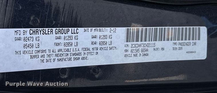 image for item EV3212 2012 Dodge Charger Police 