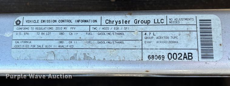 image for item EV3213 2010 Dodge Dakota Crew Cab pickup truck