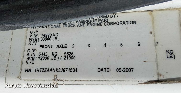 image for item EV5399 2008 International 7300 refuse truck