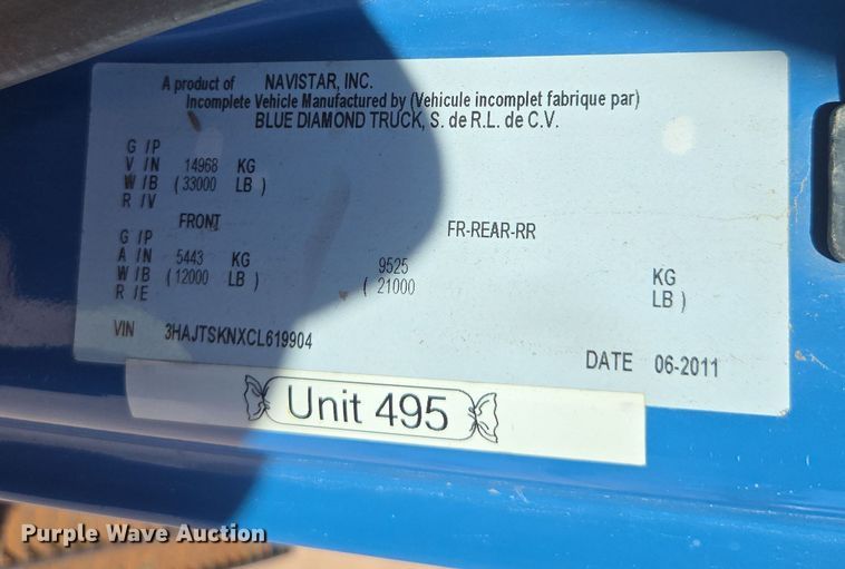 image for item EV5401 2012 International Durastar grapple truck