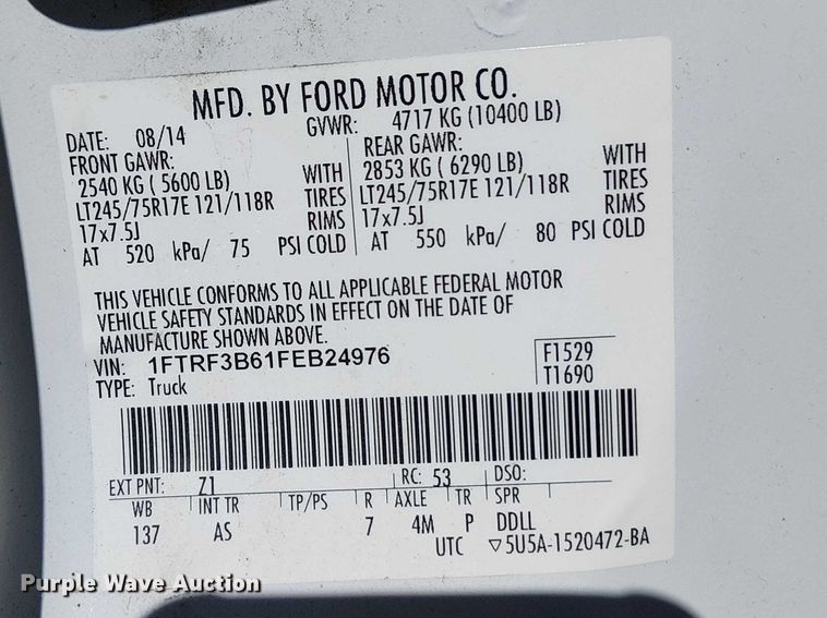 image for item EV5413 2015 Ford F350 pickup truck