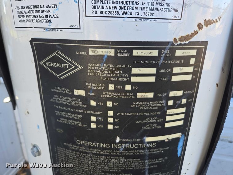 image for item EV5419 2012 Ford F550 bucket truck