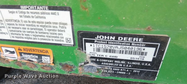 image for item EV5421 John Deere 1570 lawn mower