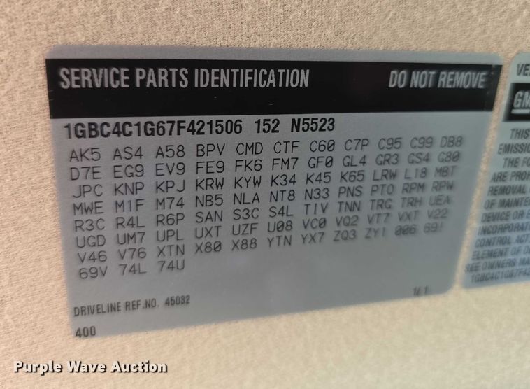 image for item FI0513 2007 Chevrolet C4500 rescue vehicle