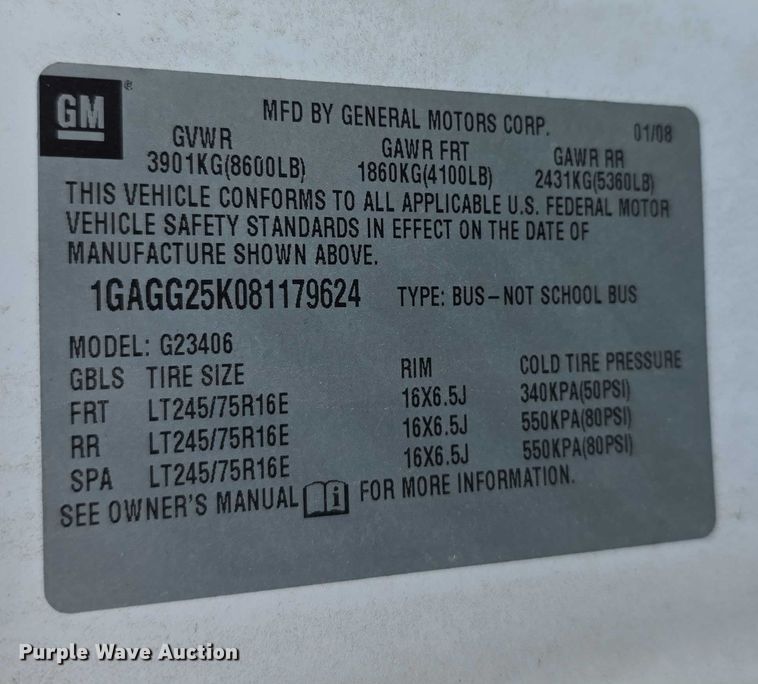 image for item FI0559 2008 Chevrolet Express G2500 van